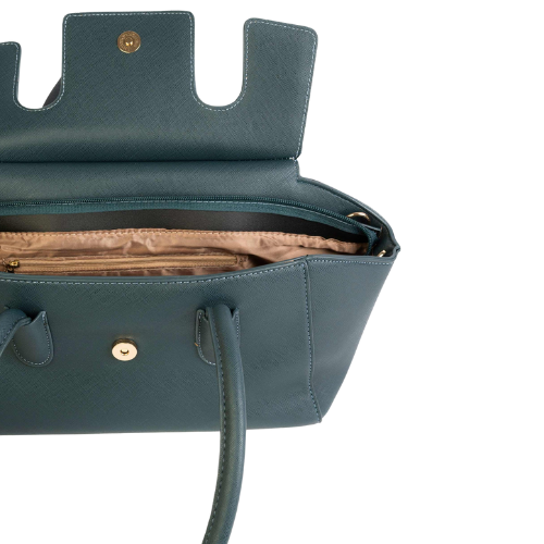 Structured Handbag with Magnetic Lock