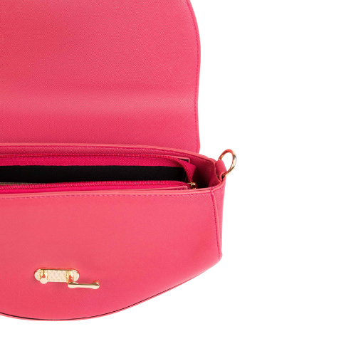 Saddle Handbag with Twist Lock and Braided Handle